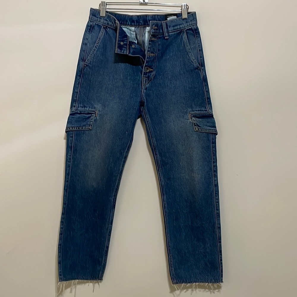 Vince. Cropped denim cargo pants - Picture 1 of 6
